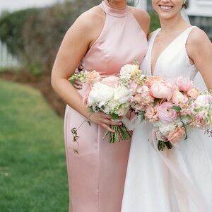 Dusty Rose Bridesmaid dress. Brand is Amsale. Size 16 but been altered down.